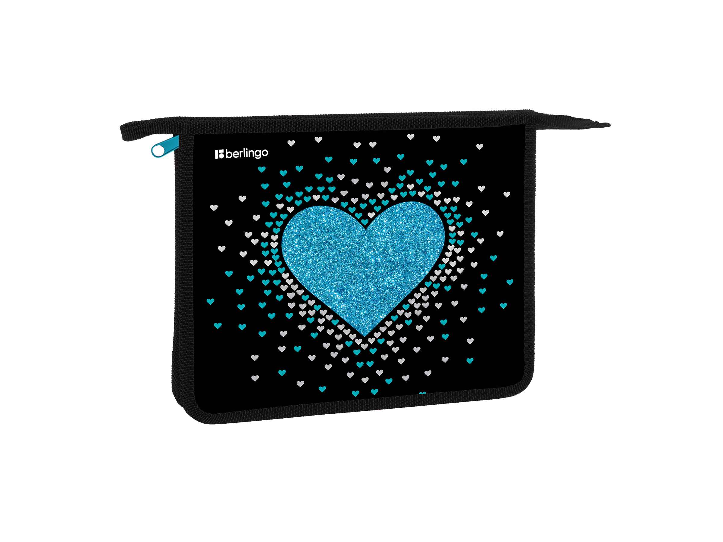 Папка для тетрадей 1 отделение, А5 Berlingo "Glamorous", 240*205*40мм, пластик, на молнии