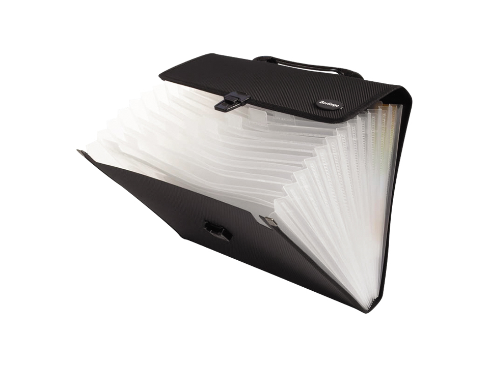 Папка-портфель 13 отделений Berlingo "Standard", А4, 330*240*40мм, 1000мкм, черная