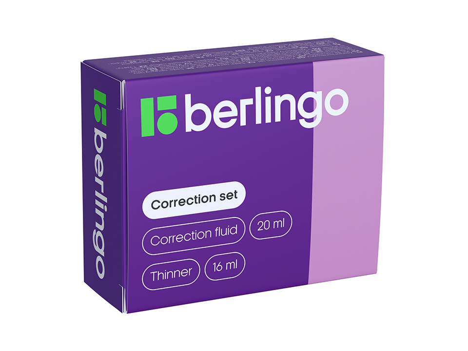 Корректирующая жидкость Berlingo, 20мл + разбавитель16мл