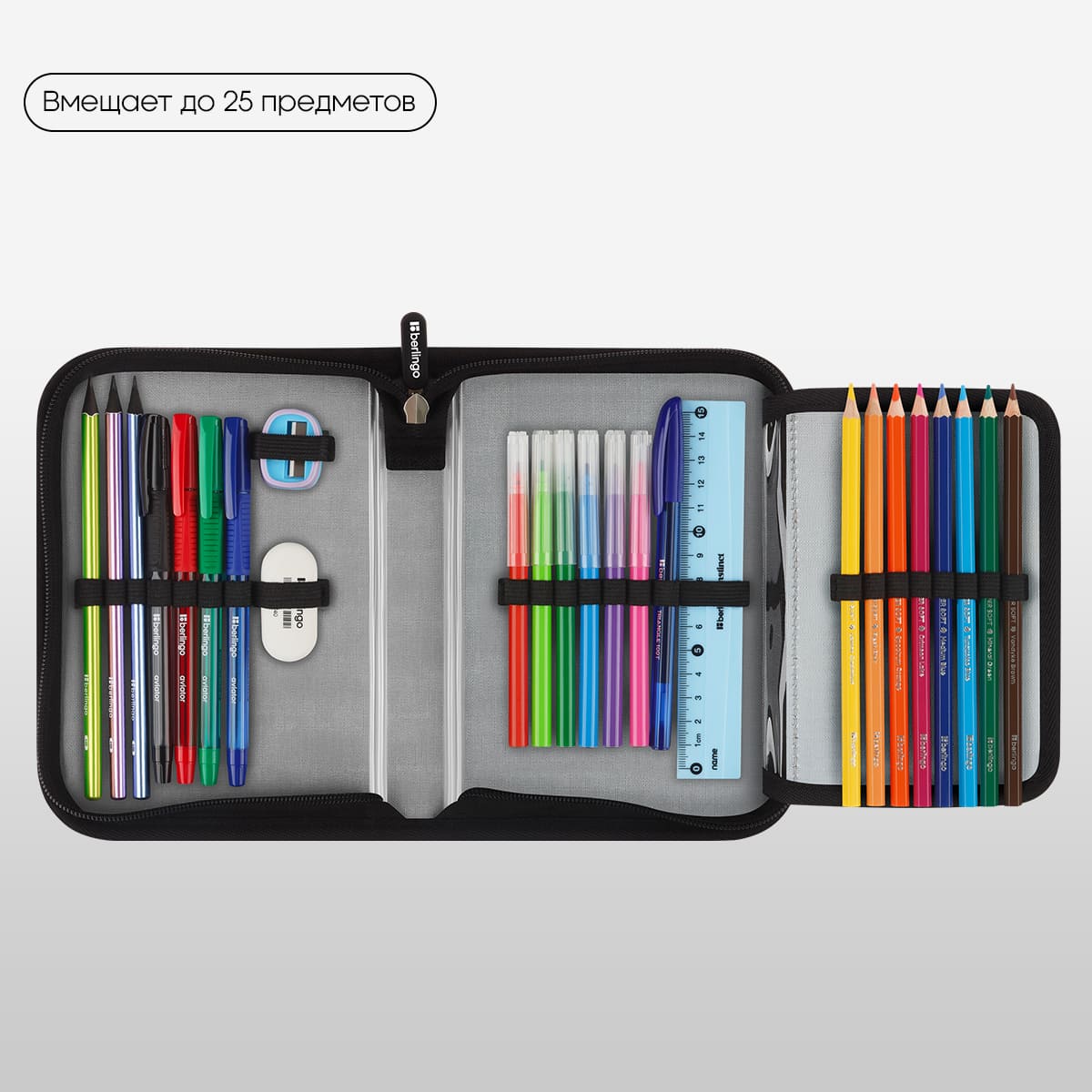 Пенал 1 отделение, 200*140*40 Berlingo "Cyberpunk", дополнительная откидная секция, полиэстер