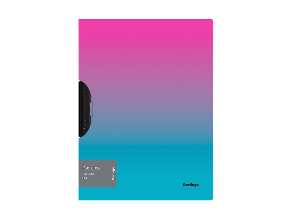 Папка с пластиковым клипом Berlingo "Radiance" А4, 450мкм, розовый/голубой градиент