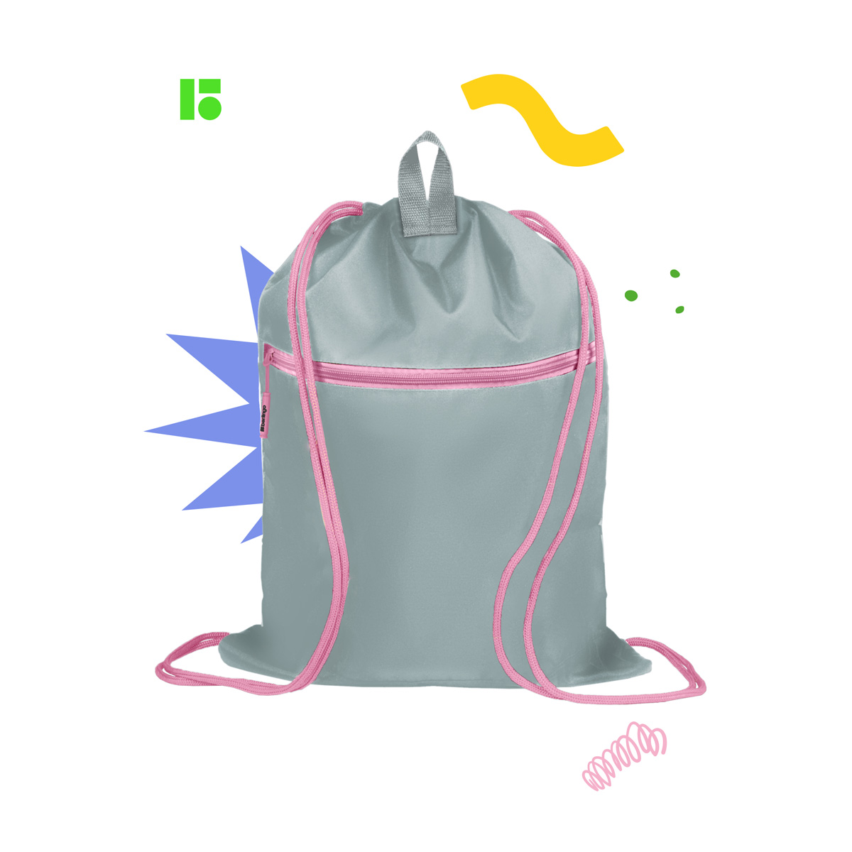 Мешок для обуви 1 отделение Berlingo "Princess", 400*480мм, расширяющееся дно, светоотражающая лента, карман на молнии