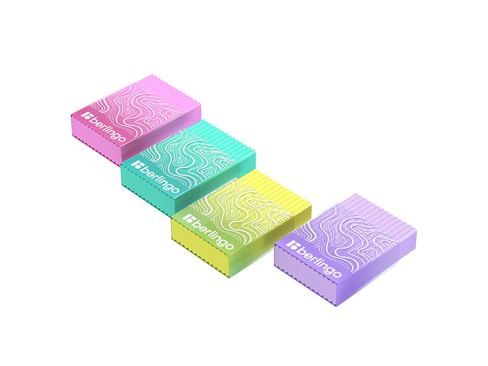 Ластик Berlingo "Gradient" прямоугольный, пластиковый кейс, Eco-Pvc, 45*32*11мм