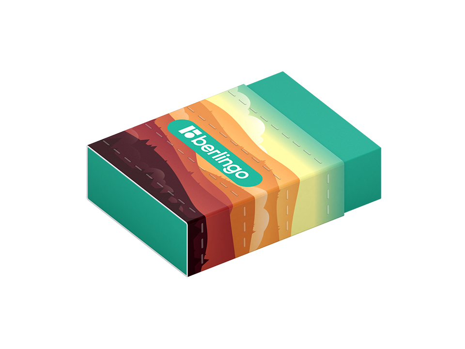 Ластик Berlingo "Scenic", Eco-PVC, картонный держатель, 45*32*11мм