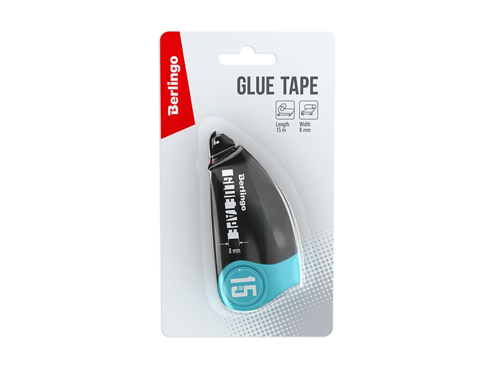 Клей-лента 8мм*15м, Berlingo, европодвес