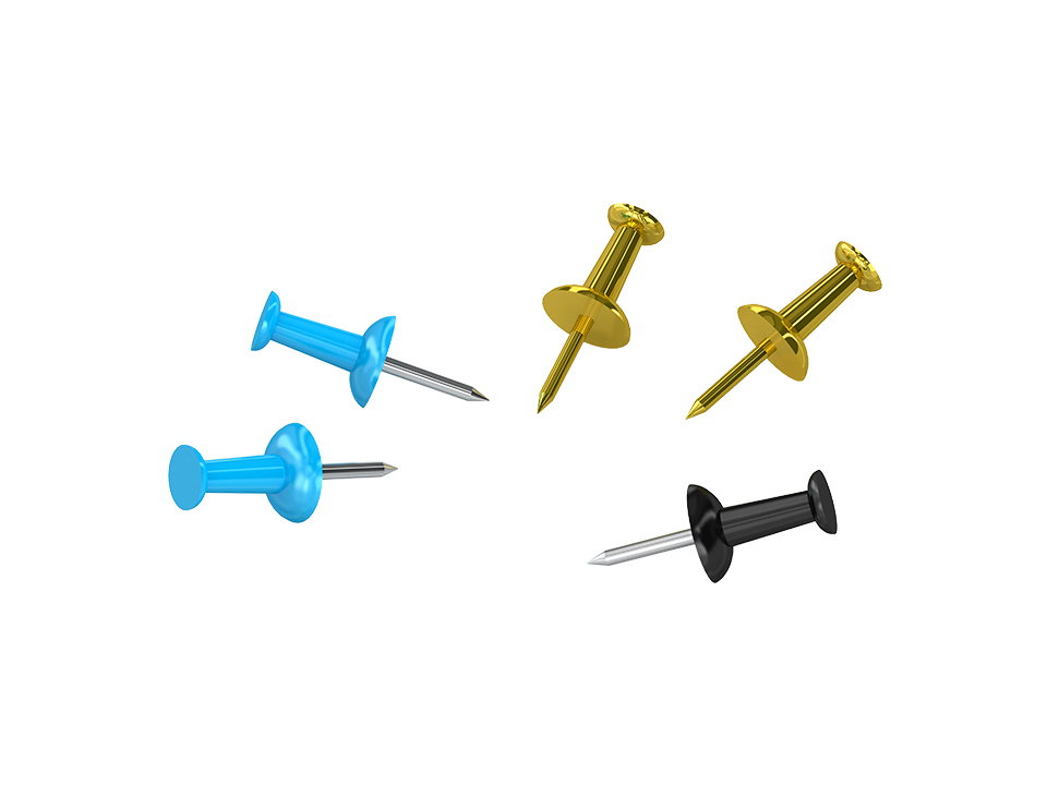 Кнопки силовые Berlingo, 50шт., цветные, ПВХ упак., европодвес, голубой+золотой