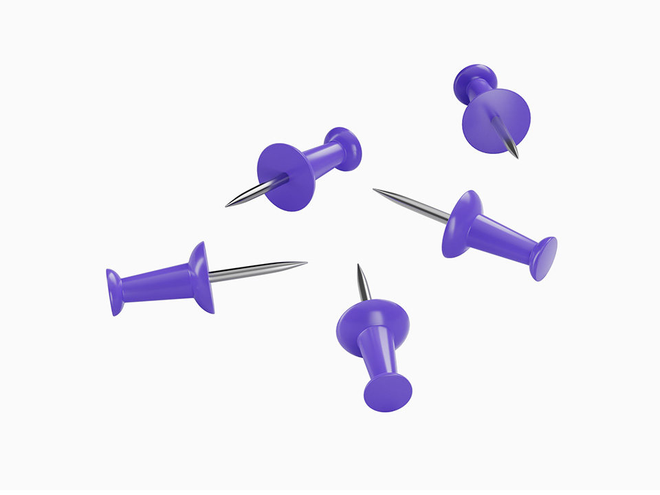 Кнопки силовые Berlingo, 50шт., цветные, ПВХ упак., европодвес, фиолетовые