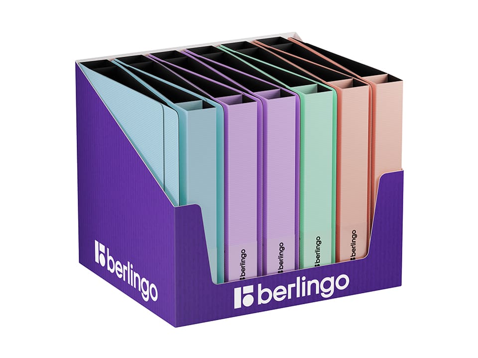 Папка на 4 кольцах Berlingo "Instinct" А5, 35мм, 700мкм, D-кольца, с внутр. карманом, ассорти