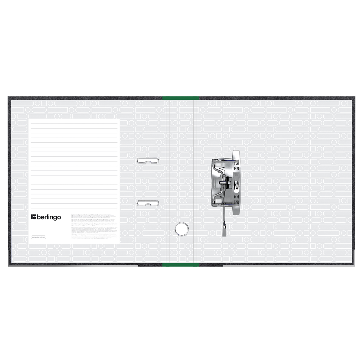 Папка-регистратор Berlingo "Standard", 50мм, мрамор, с карм. на корешке, нижний метал. кант, зеленая