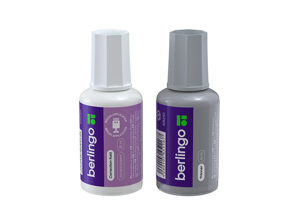 Корректирующая жидкость Berlingo, 20мл + разбавитель16мл