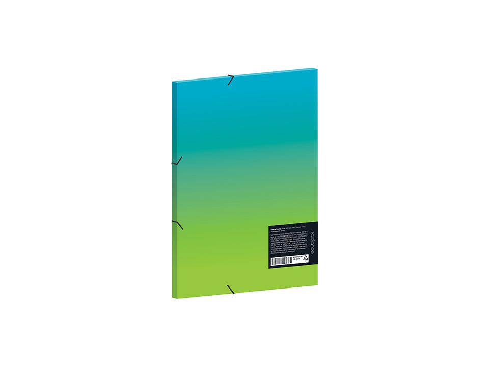 Папка для тетрадей на резинке Berlingo "Radiance" А5+, 600мкм, голубой/зеленый градиент, с рисунком