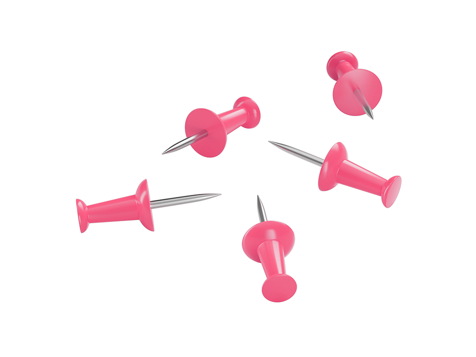 Кнопки силовые Berlingo, 50шт., цветные, ПВХ упак., европодвес, розовые