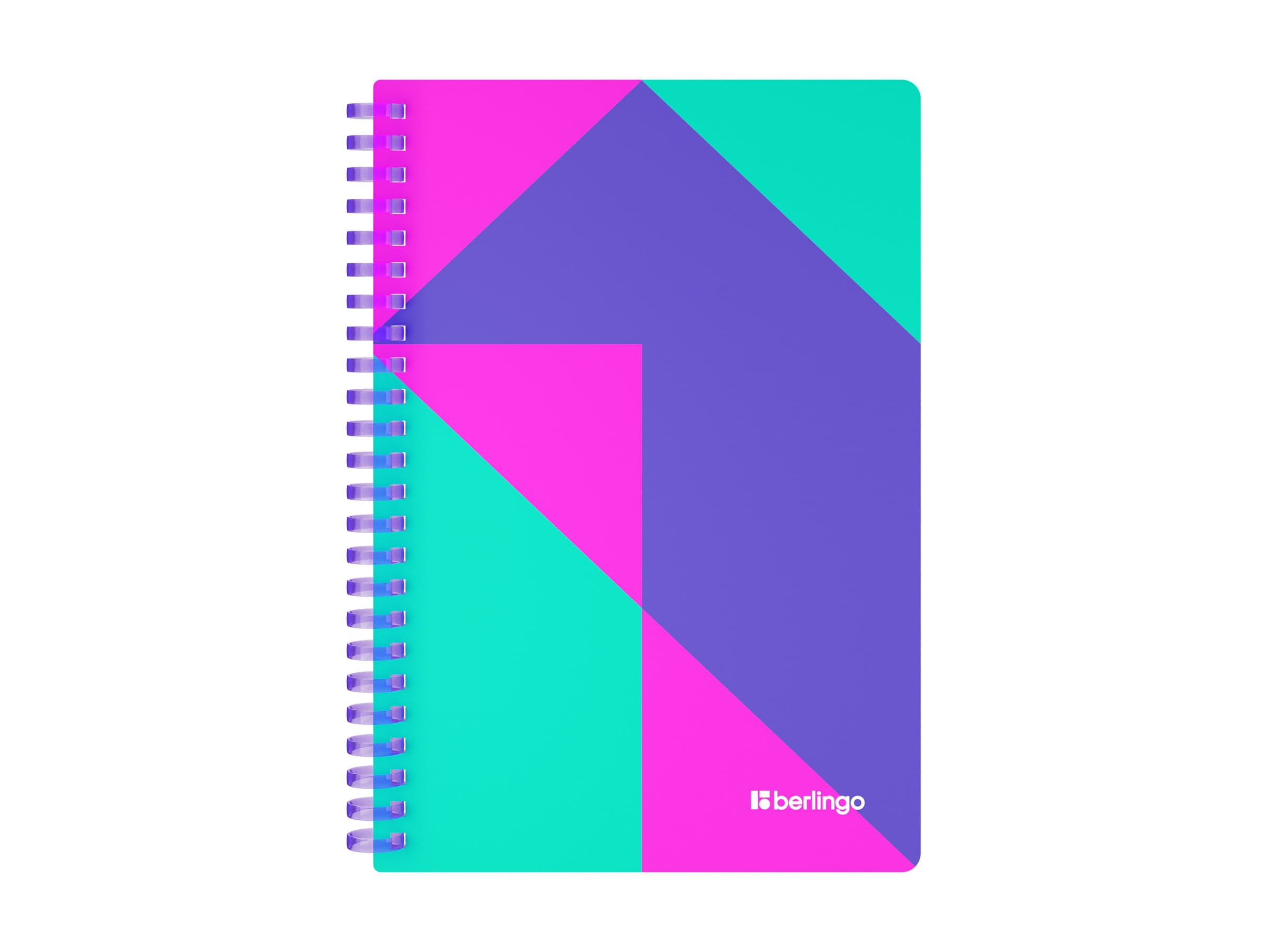 Бизнес-тетрадь A5, 80л., Berlingo "Neonometry", клетка, на силиконовом гребне, 80г/м2, пластик обложка 700мкм