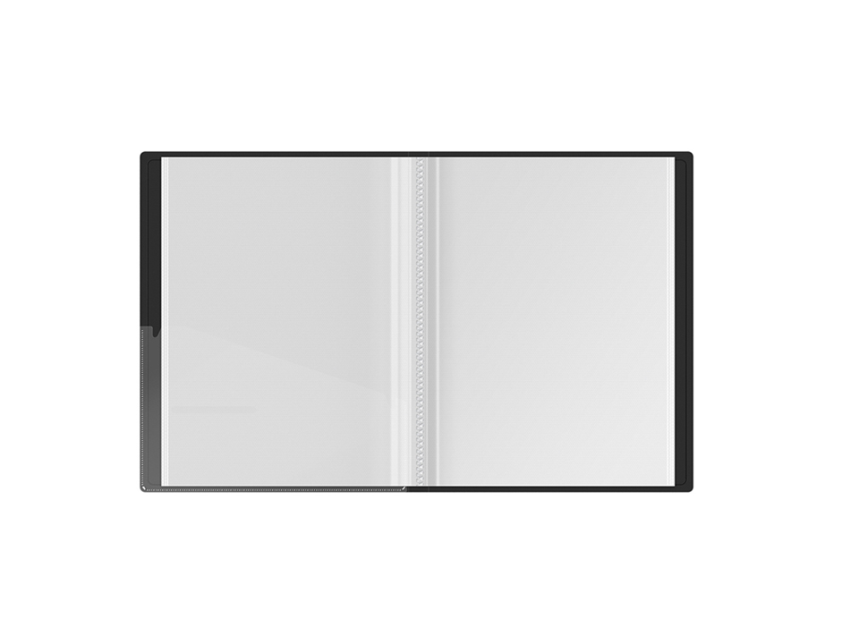 Папка с 40 вкладышами Berlingo "DoubleBlack", 24мм, 600мкм, черная, с внутр. карманом, с рисунком