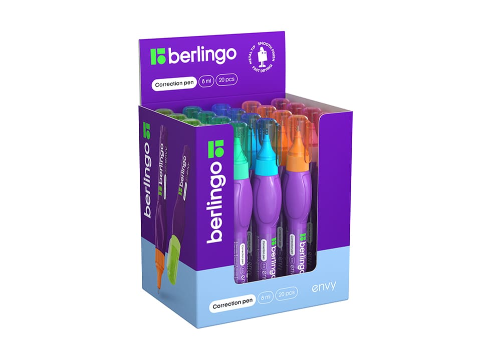 Корректирующий карандаш Berlingo "Envy", 08мл, металлический наконечник