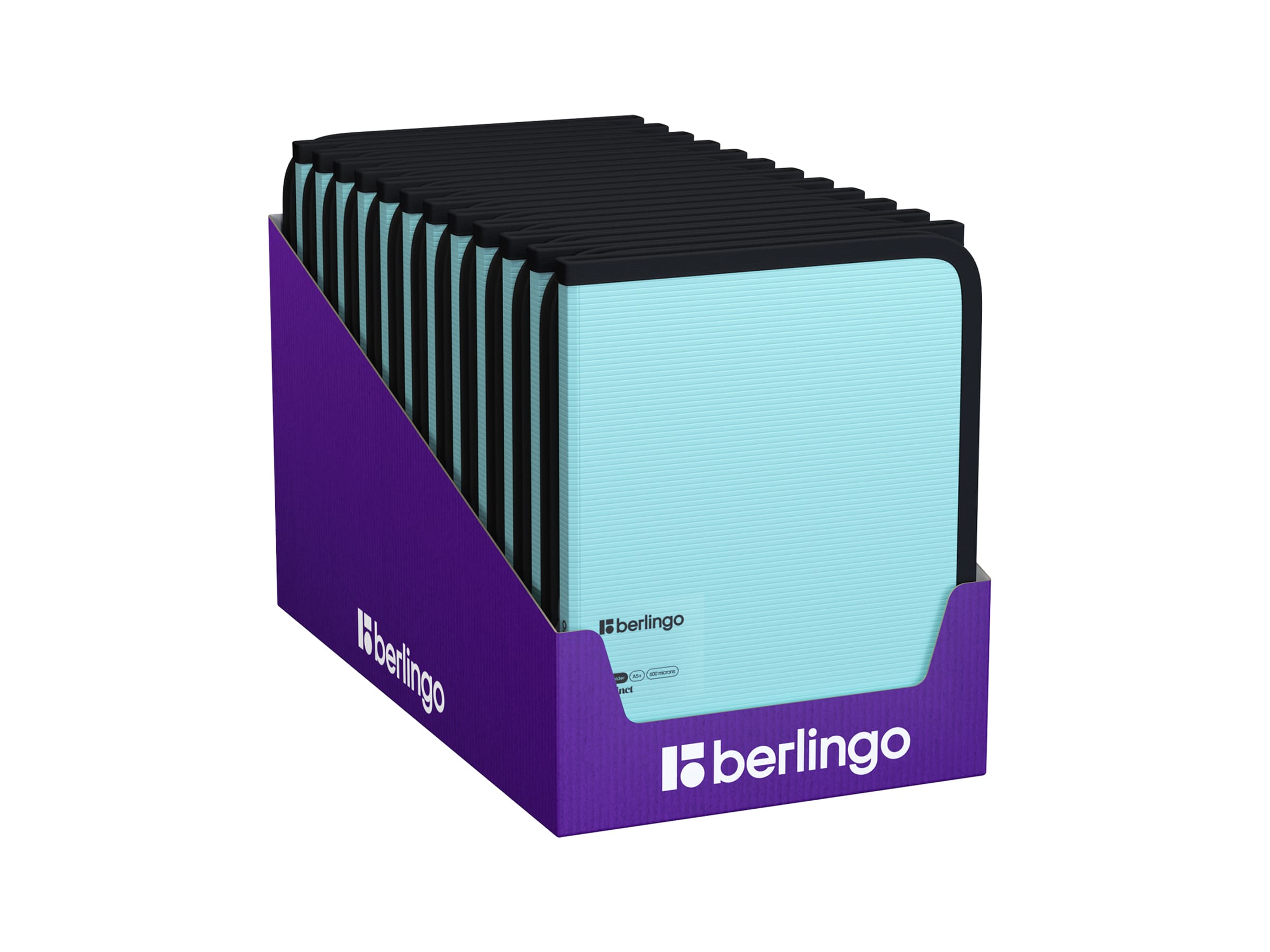 Папка на молнии Berlingo "Instinct" А5+, 600мкм, аквамарин