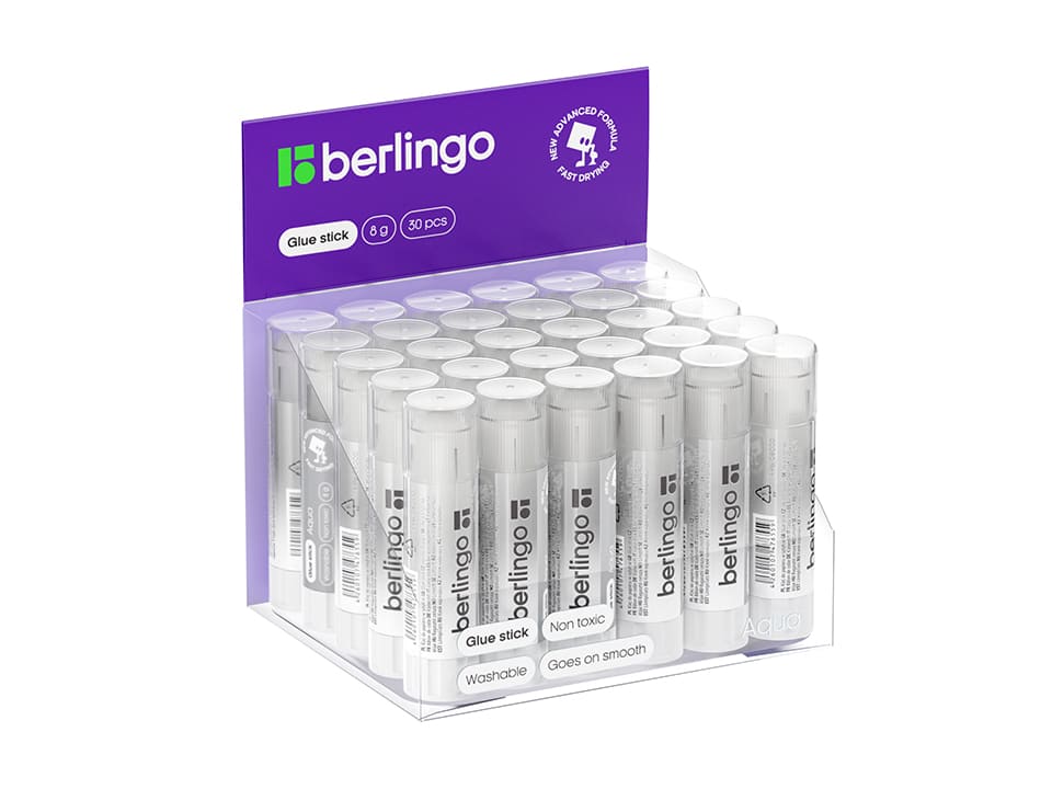 Клей-карандаш Berlingo "Aqua", 08г, прозрачный, ПВП