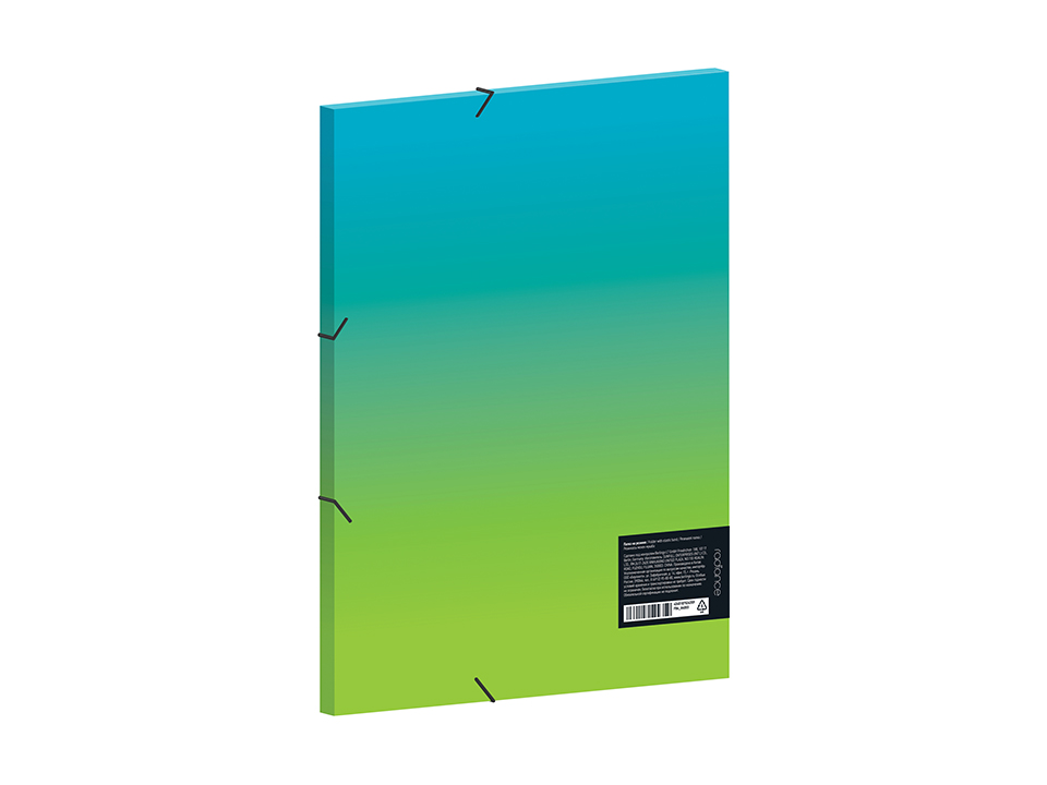 Папка на резинке Berlingo "Radiance" А4, 600мкм, голубой/зеленый градиент, с рисунком