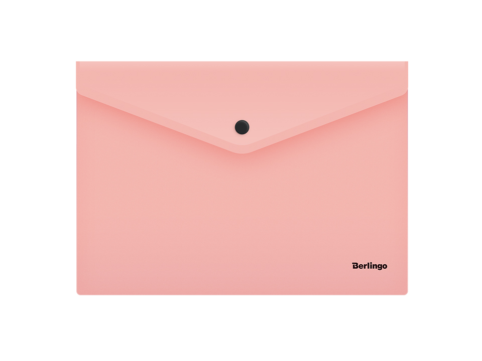 Папка-конверт на кнопке Berlingo "Instinct" А4, 180мкм, фламинго