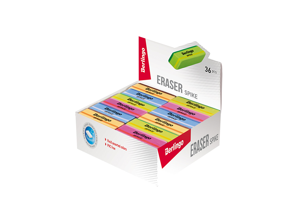 Ластик Berlingo "Spike", скошенный, термопластичная резина, 50*18*9мм