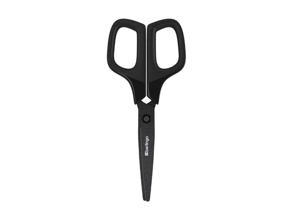 Ножницы Berlingo "Double black", 17,5см, тефлоновые лезвия, европодвес