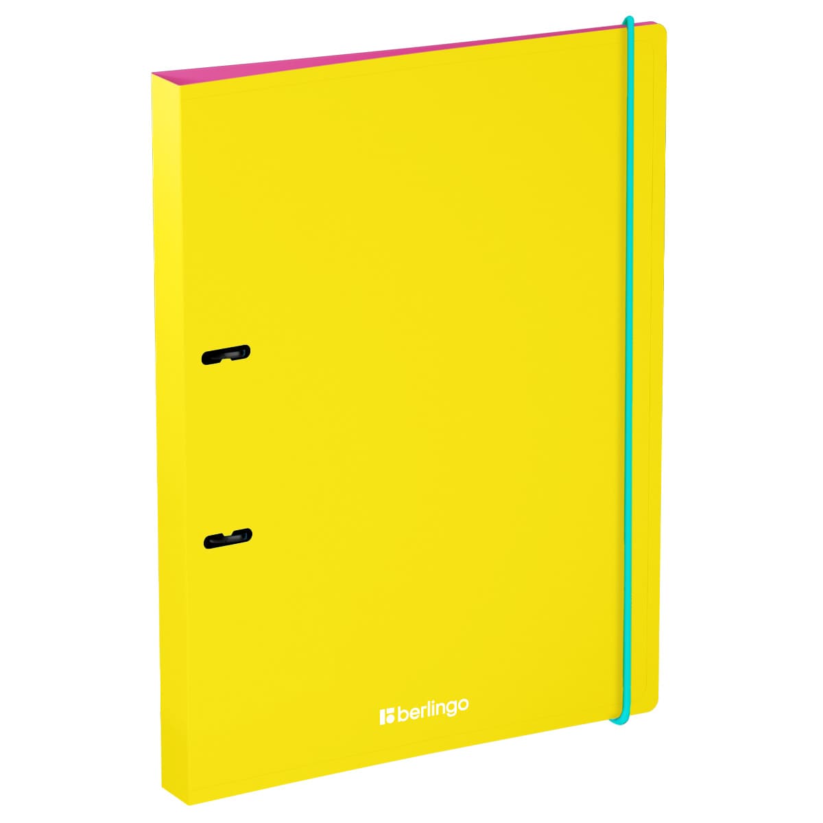 Папка на 2 кольцах Berlingo "Raze" А4, 24мм, 600мкм, D-кольца, с внутр. карманом, желтая, софт-тач