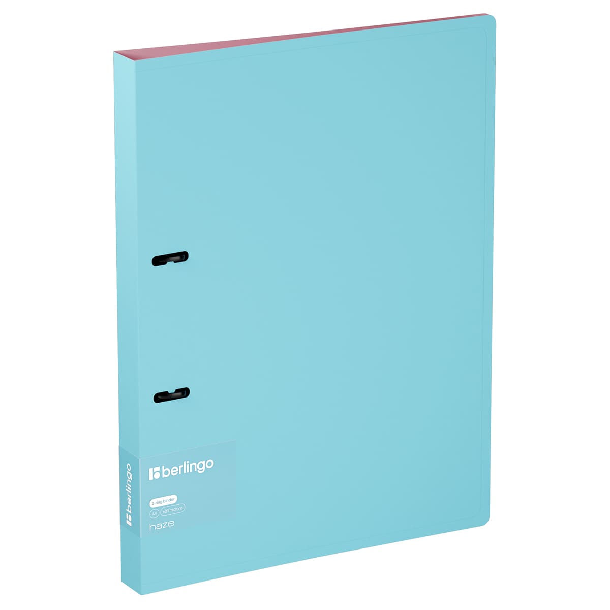 Папка на 2 кольцах Berlingo "Haze" А4, 24мм, 600мкм, D-кольца, с внутр. карманом, голубая, софт-тач