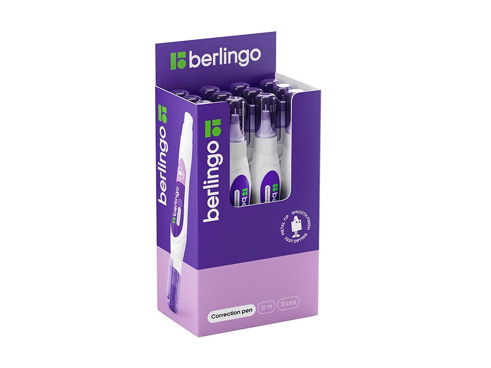 Корректирующий карандаш Berlingo, 12мл, металлический наконечник