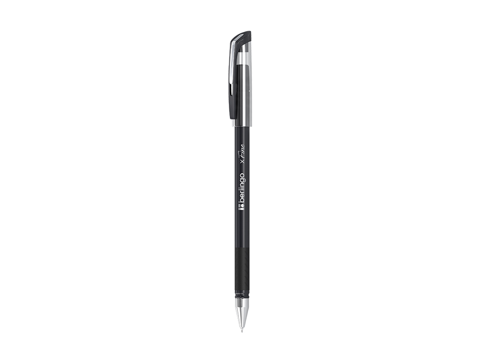 Ручка шариковая Berlingo "xFine" черная, 0,3мм, грип