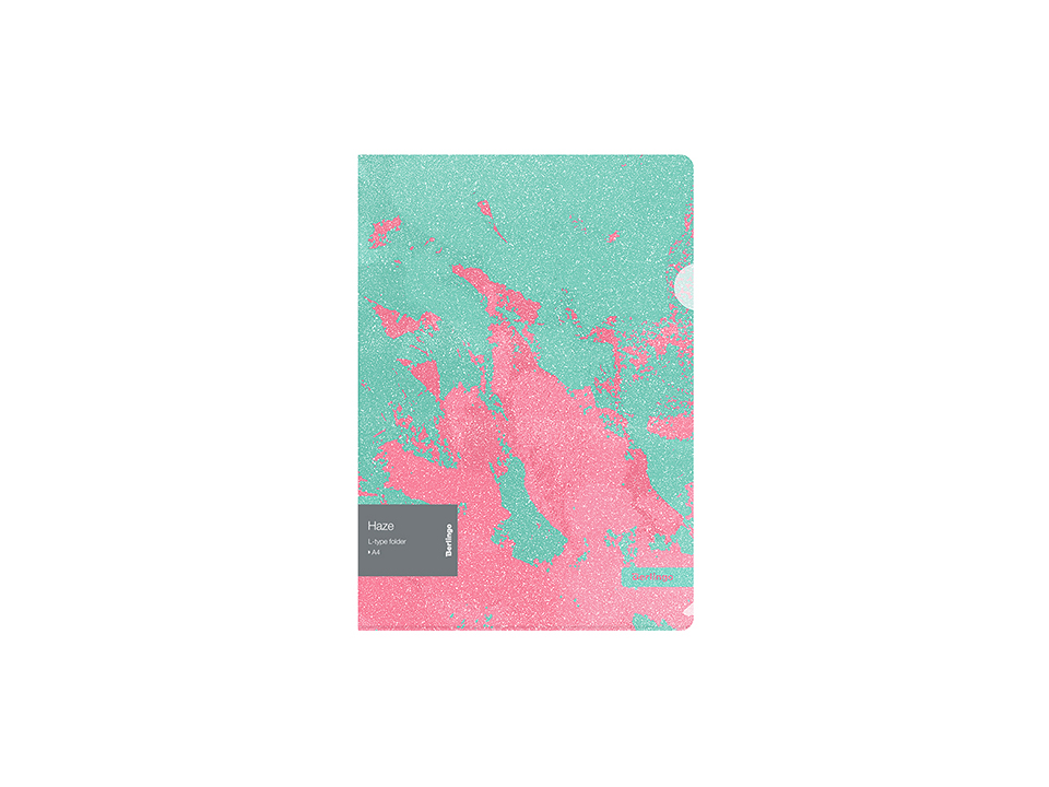 Папка-уголок Berlingo "Haze", 200мкм, мятная/розовая, с рисунком, с эффектом блесток