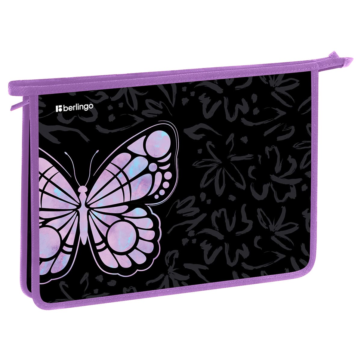 Папка для тетрадей 1 отделение, А4 Berlingo "Butterfly Effect", 340*245*40 мм, пластик, на молнии