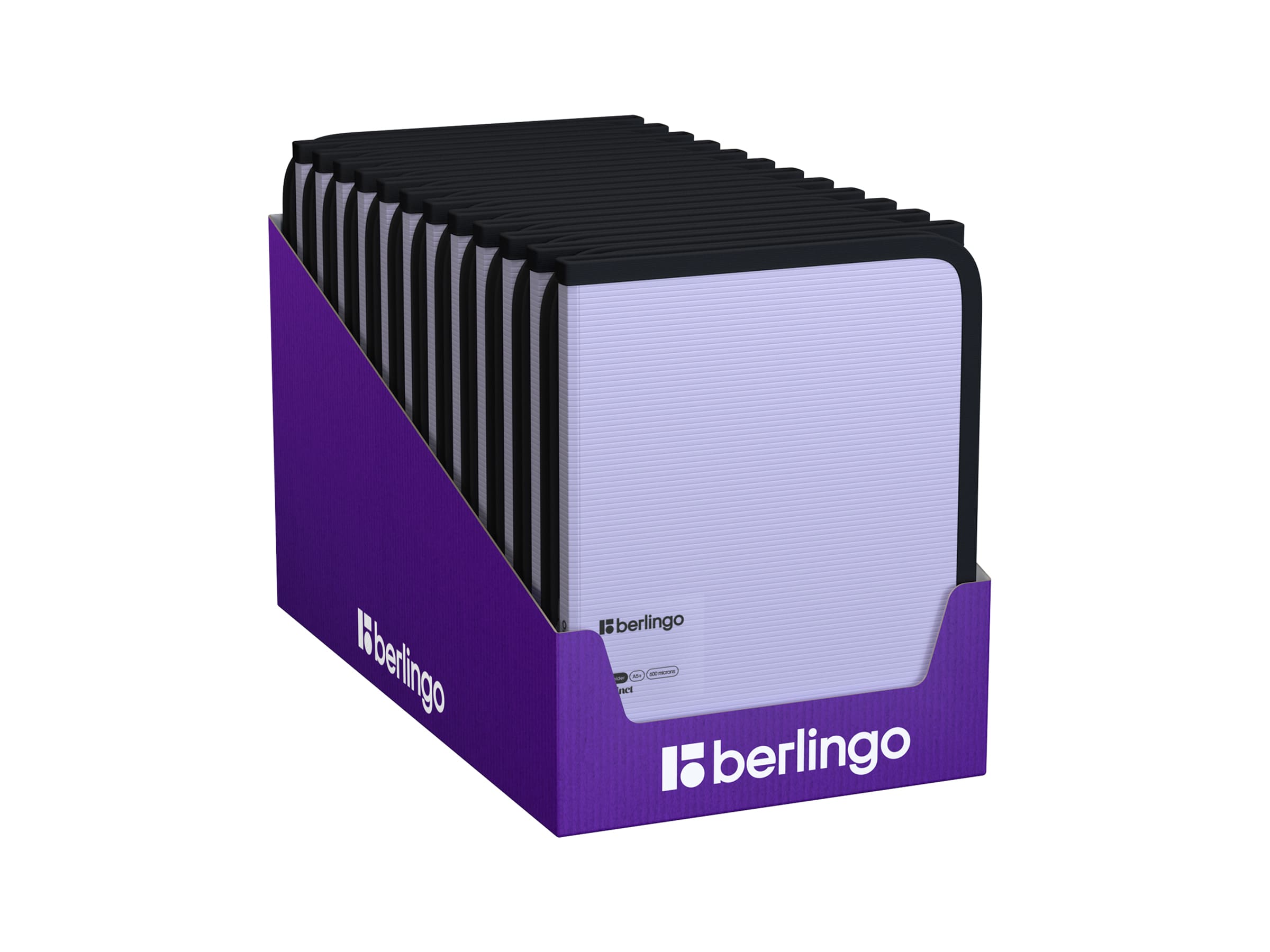 Папка на молнии Berlingo "Instinct" А5+, 600мкм, лаванда