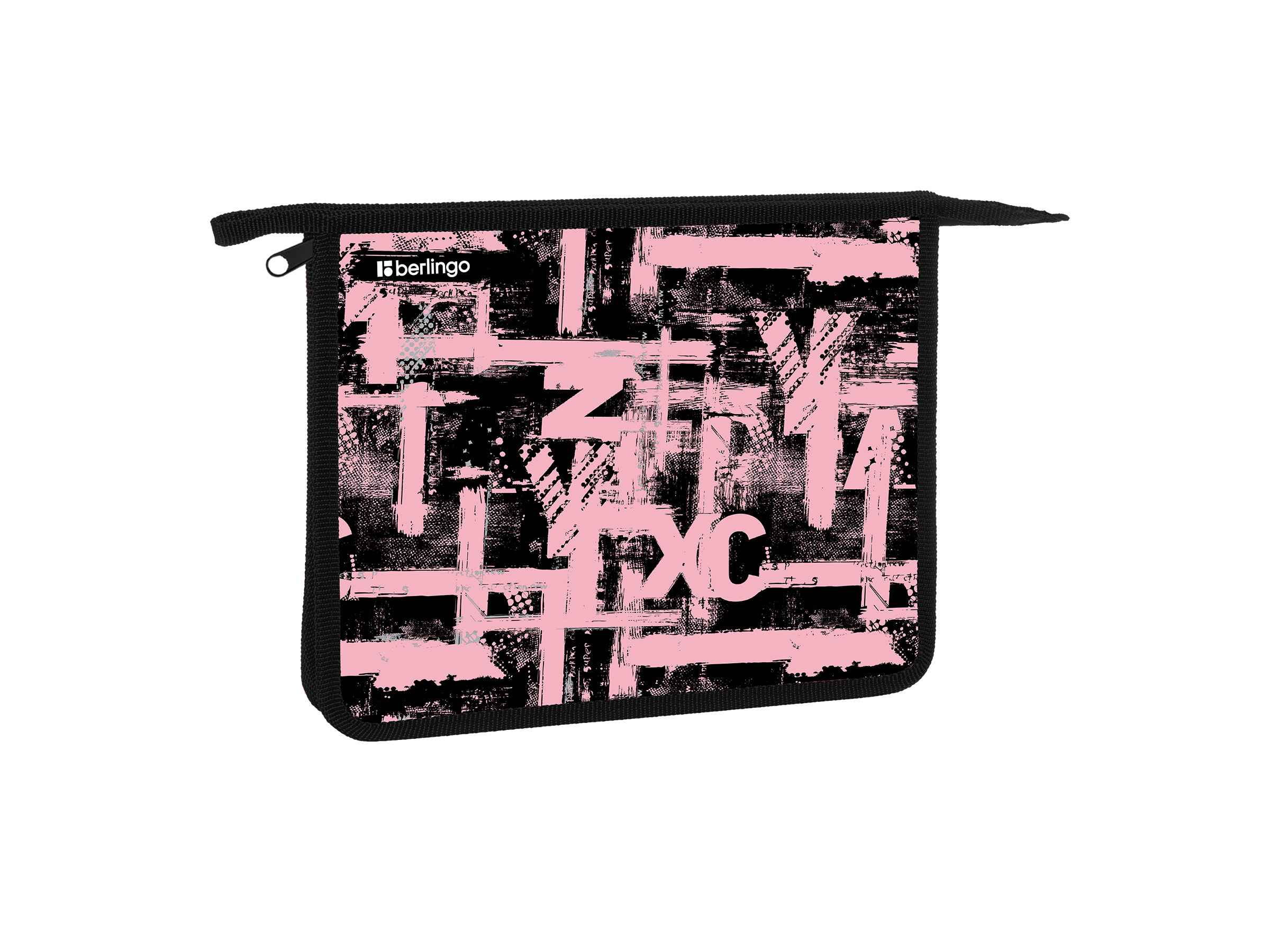 Папка для тетрадей 1 отделение, А5 Berlingo "Pinky", 240*205*40мм, пластик, на молнии