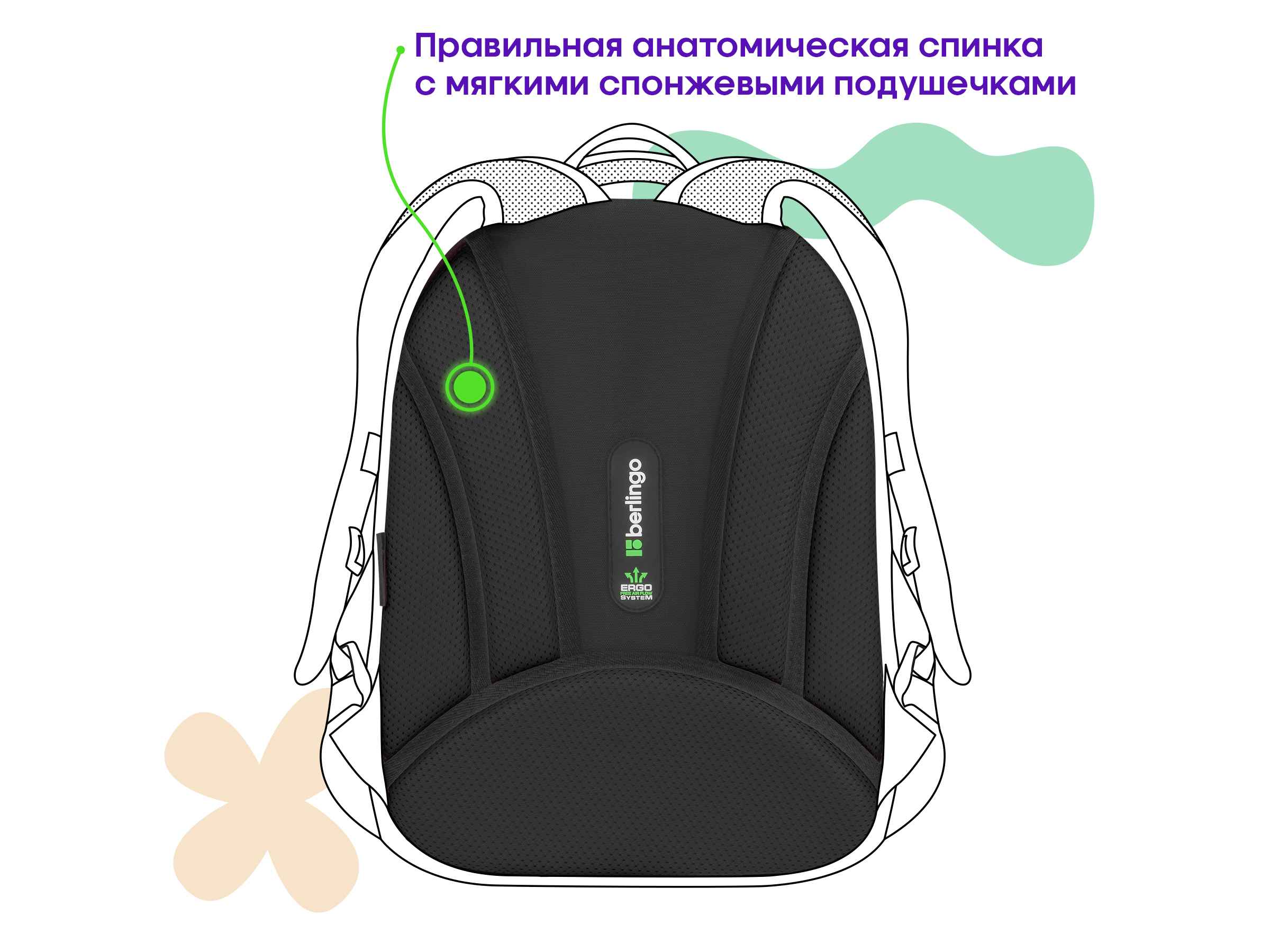 Ранец Berlingo Expert Mini "No red lights" 36*27*14см, 2 отделения, 2 кармана, анатомическая спинка