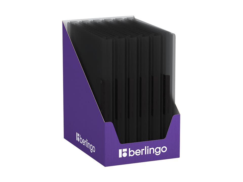 Папка с зажимом Berlingo "No Secret", 17мм, 700мкм, полупрозрачная черная, с внутр. карманом